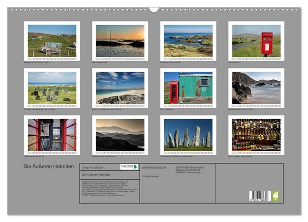 Produktbild: Die &Auml;u&szlig;eren Hebriden (Wandkalender 2026 DIN A2 quer), CALVENDO Monatskalender