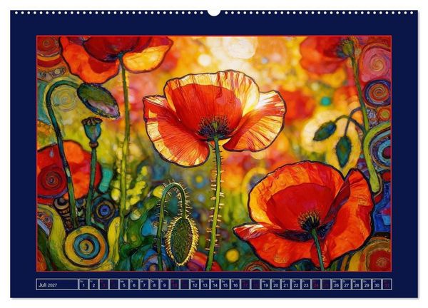 Produktbild: Bl&uuml;ten im verspielten Jugendstil (hochwertiger Premium Wandkalender 2027 DIN A2 quer), Kunstdruck in Hochglanz