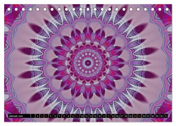 Produktbild: Energie - Mandalas, Spiritualit&auml;t durch die Farbe Lila (Tischkalender 2026 DIN A5 quer), CALVENDO Monatskalender