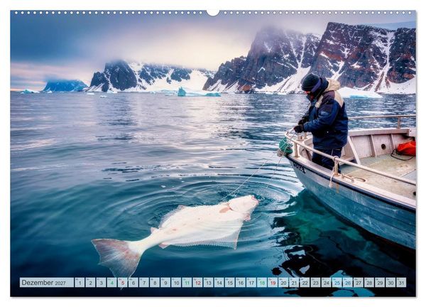 Produktbild: Heilbuttwahnsinn vor Gr&ouml;nland (hochwertiger Premium Wandkalender 2027 DIN A2 quer), Kunstdruck in Hochglanz