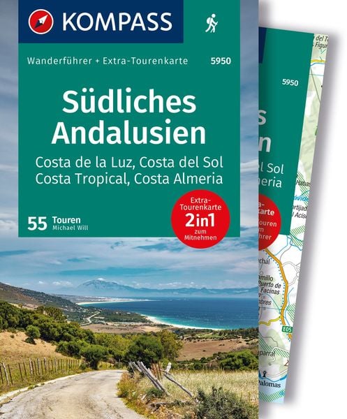 KOMPASS Wanderführer Südliches Andalusien, Costa de la Luz, Costa del Sol, Costa Tropical und Costa Almeria, 55 Touren mit Extra-Tourenkarte,