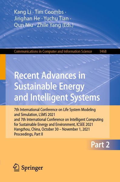 Produktbild: Recent Advances in Sustainable Energy and Intelligent Systems