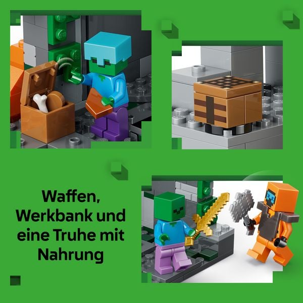 Produktbild: LEGO Minecraft 21587 Zombieverlies, Spielzeug f&uuml;r Kinder ab 8 Jahren