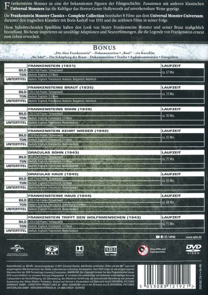 Produktbild: Frankenstein: Monster Classics - Complete Collection [6 DVDs]