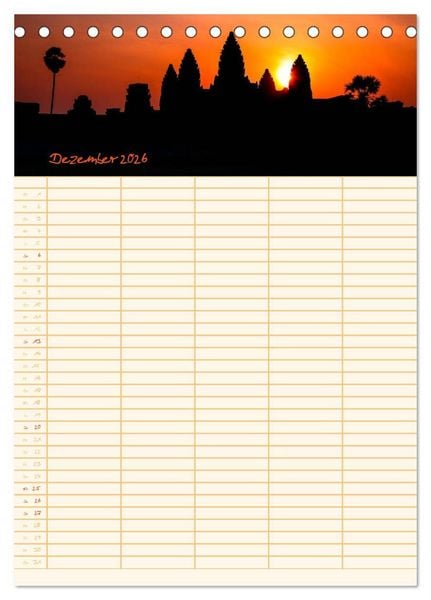 Produktbild: EXOTISCHES S&Uuml;DOSTASIEN - Familienplaner 2026 (Tischkalender 2026 DIN A5 hoch), CALVENDO Monatskalender