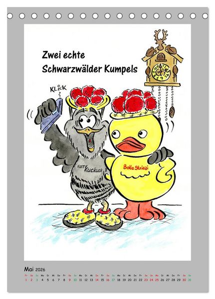 Produktbild: HarryKuckuck - Der Schwarzwald ruft (Tischkalender 2026 DIN A5 hoch), CALVENDO Monatskalender