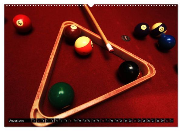 Produktbild: Billard. Konzentration - Sport - Spannung (Wandkalender 2026 DIN A2 quer), CALVENDO Monatskalender