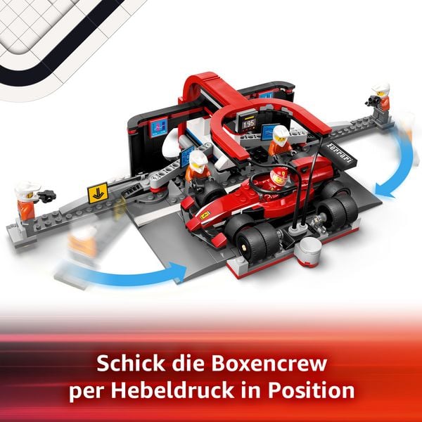 Produktbild: LEGO City F1 Boxenstopp mit Boxencrew und Ferrari Flitzer Bauset 60443