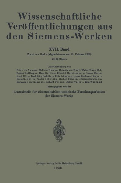 Produktbild: Wissenschaftliche Ver&ouml;ffentlichungen aus den Siemens-Werken