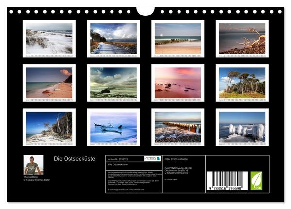Produktbild: Die Ostseek&uuml;ste (Wandkalender 2026 DIN A4 quer), CALVENDO Monatskalender