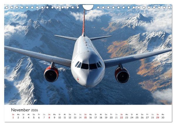 Produktbild: Flugzeugkalender - Die sch&ouml;nsten Passagiermaschinen (Wandkalender 2026 DIN A4 quer), CALVENDO Monatskalender
