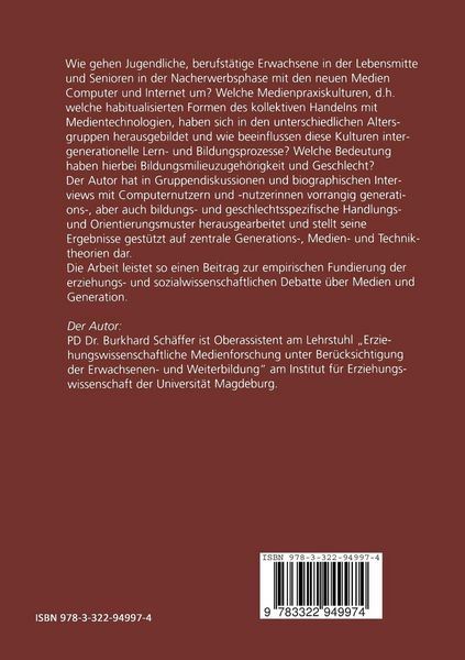 Produktbild: Generationen &mdash; Medien &mdash; Bildung