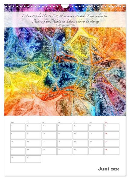 Produktbild: Farben der Achtsamkeit - Farbenreiche Aquarell-Tr&auml;ume mit Zitaten zur inneren Ruhe (Wandkalender 2026 DIN A3 hoch), CALVENDO Monatskalender