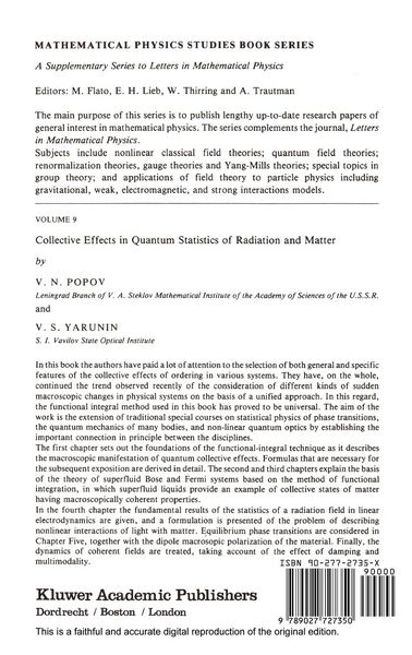 Produktbild: Collective Effects in Quantum Statistics of Radiation and Matter