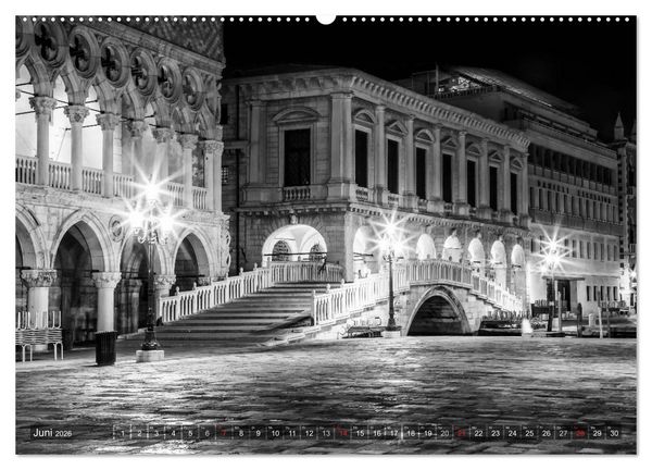 Produktbild: Leuchtendes Venedig &hellip;in monochrom (Wandkalender 2026 DIN A2 quer), CALVENDO Monatskalender