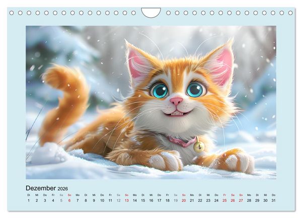 Produktbild: Katzen-Paradies. Entz&uuml;ckende Cartoon-K&auml;tzchen zum verlieben (Wandkalender 2026 DIN A4 quer), CALVENDO Monatskalender