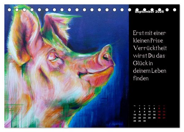 Produktbild: Die Botschaft der Krafttiere (Tischkalender 2026 DIN A5 quer), CALVENDO Monatskalender