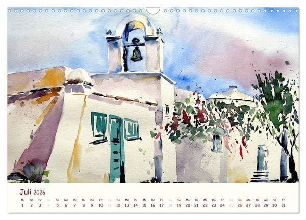 Produktbild: Lanzarote und Teneriffa - Aquarelle (Wandkalender 2026 DIN A3 quer), CALVENDO Monatskalender