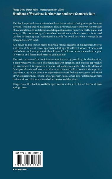 Produktbild: Handbook of Variational Methods for Nonlinear Geometric Data