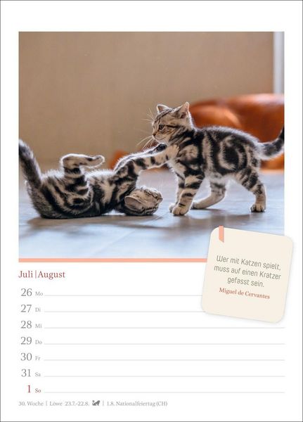 Produktbild: Katzengl&uuml;ck Wochenkalender 2027 - mit Zitaten