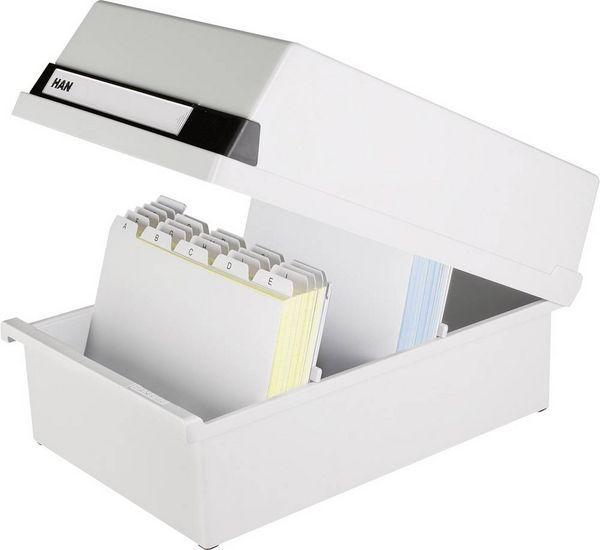 Produktbild: HAN 955-11 955-11 Karteikasten Lichtgrau max. Anzahl der Karten: 1.300 Karten DIN A5 quer