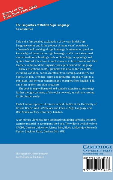 Produktbild: The Linguistics of British Sign Language