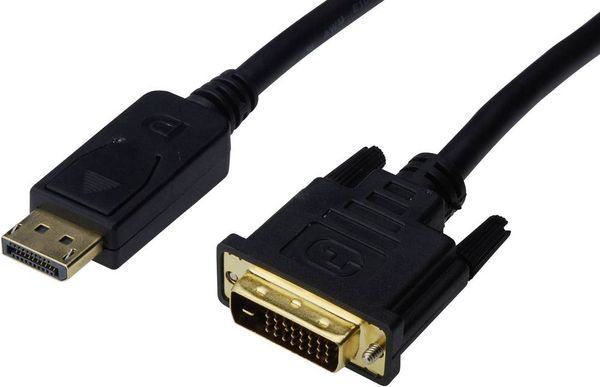 Digitus DisplayPort / DVI Adapterkabel DisplayPort Stecker, DVI-D 24+1pol. Stecker 1.80 m Schwarz AK-340306-020-S Displa