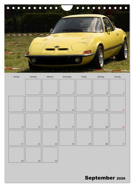 Produktbild: Opel GT Terminplaner (Wandkalender 2026 DIN A4 hoch), CALVENDO Monatskalender