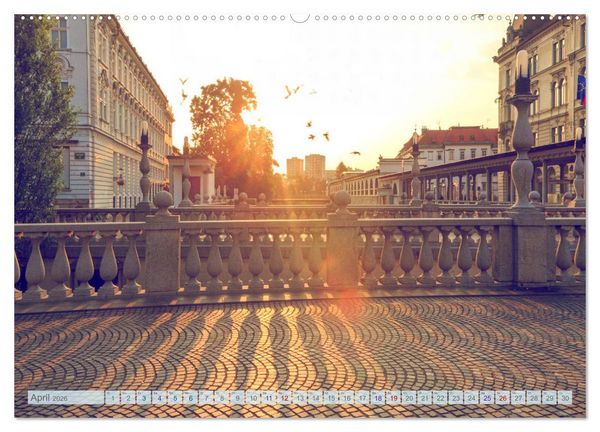 Produktbild: Ljubljana - Sloweniens wundersch&ouml;ne Hauptstadt (hochwertiger Premium Wandkalender 2026 DIN A2 quer), Kunstdruck in Hochglanz