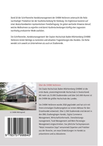 Produktbild: Die Bedeutung von Nachhaltigkeit f&uuml;r die Kaufentscheidung im Modehandel
