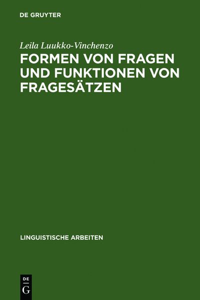 Produktbild: Formen von Fragen und Funktionen von Frages&auml;tzen