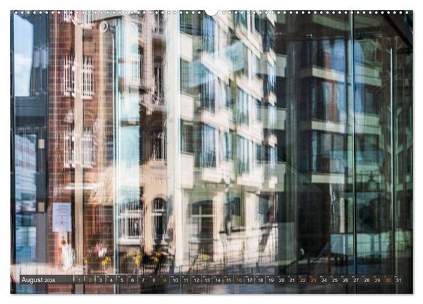 Produktbild: Die Hafenstadt Hamburg im Spiegel (Wandkalender 2026 DIN A2 quer), CALVENDO Monatskalender