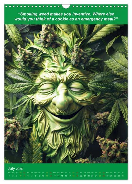 Produktbild: The funniest cannabis pictures and slogans (Wall Calendar 2026 DIN A3 portrait), CALVENDO 12 Month Wall Calendar