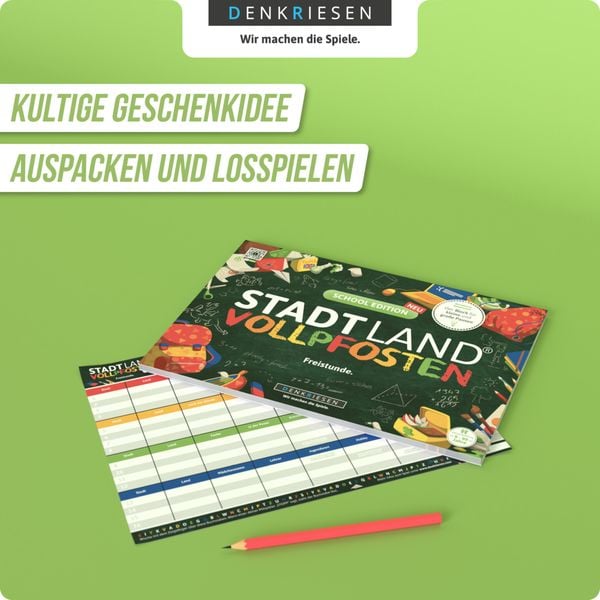 Denkriesen - Stadt Land Vollpfosten® - School Edition - "freistunde." - A4