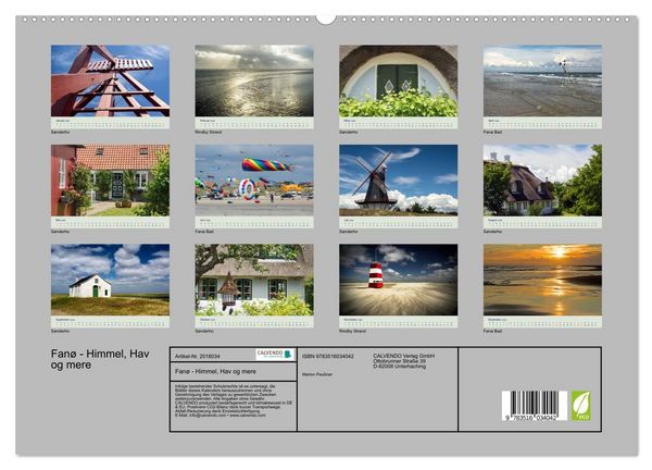 Produktbild: Fan&oslash; - Himmel, Hav og mere (hochwertiger Premium Wandkalender 2026 DIN A2 quer), Kunstdruck in Hochglanz