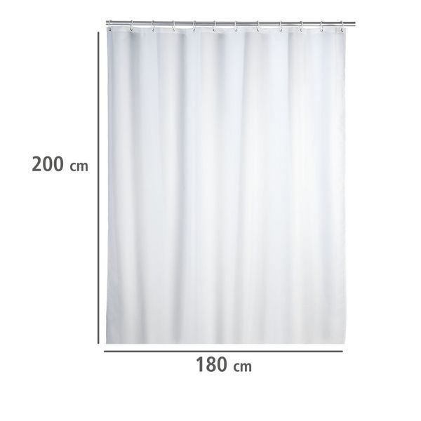Produktbild: Anti-Schimmel Duschvorhang Uni White, 180 x 200 cm, Textil (Polyester), 180 x 200 cm, waschbar