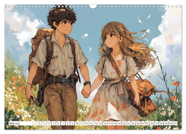 Produktbild: Das Jahr der Liebe: Verliebte P&auml;rchen im Manga-Stil (Wandkalender 2026 DIN A3 quer), CALVENDO Monatskalender