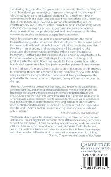 Produktbild: Institutions, Institutional Change and Economic Performance