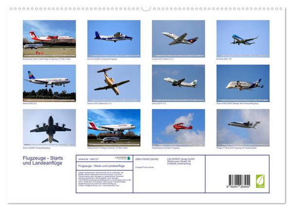 Produktbild: Flugzeuge - Starts und Landeanfl&uuml;ge (hochwertiger Premium Wandkalender 2026 DIN A2 quer), Kunstdruck in Hochglanz