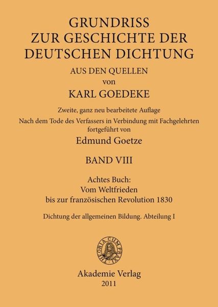 Produktbild: Achtes Buch: Vom Weltfrieden bis zur franz&ouml;sischen Revolution 1830