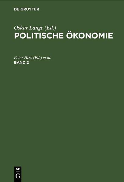 Produktbild: Politische &Ouml;konomie. Band 2