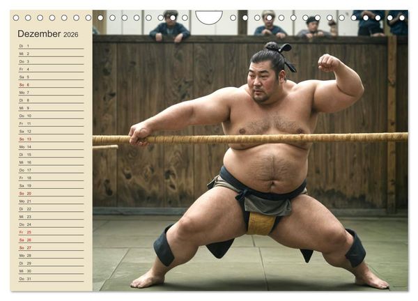 Produktbild: KI Sumo-K&auml;mpfer Im Ring der Giganten (Wandkalender 2026 DIN A4 quer), CALVENDO Monatskalender