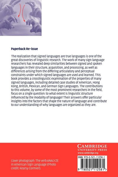 Produktbild: Modality and Structure in Signed and Spoken Languages