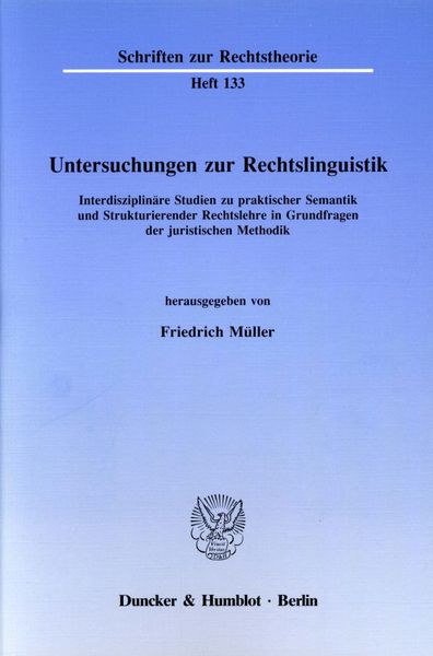 Produktbild: Untersuchungen zur Rechtslinguistik.