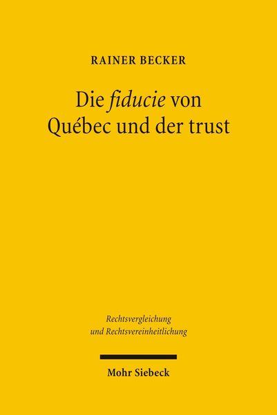 Produktbild: Die fiducie von Québec und der trust