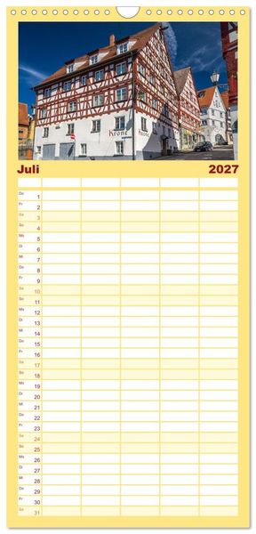 Produktbild: Familienplaner 2027 - Pfullendorf - die Perle im Linzgau mit 5 Spalten (Wandkalender, 21 x 45 cm) CALVENDO
