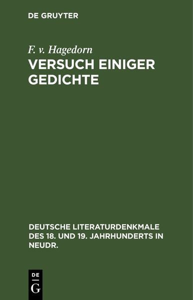 Produktbild: Versuch einiger Gedichte