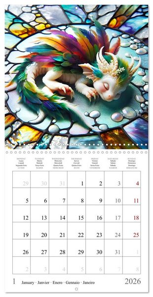 Produktbild: De jolis b&eacute;b&eacute;s dragons (Calendrier mural carr&eacute; 2026 30x30 cm) Calendrier double avec une page pour vos prises de notes