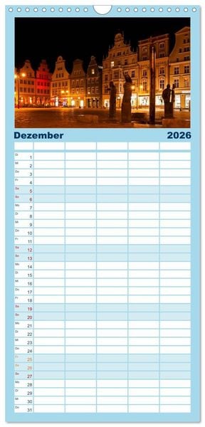 Produktbild: Familienplaner 2026 - Ostseeperle Rostock mit 5 Spalten (Wandkalender, 21 x 45 cm) CALVENDO