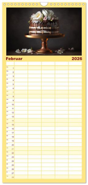 Produktbild: Familienplaner 2026 - Feine Torten mit 5 Spalten (Wandkalender, 21 x 45 cm) CALVENDO